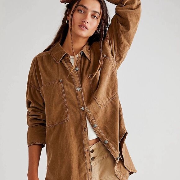 ✨NEW!✨Free People Baby Cord Buttondown - Picture 2 of 5